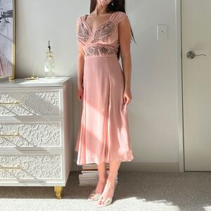 Vintage Pink Embroidered Dress